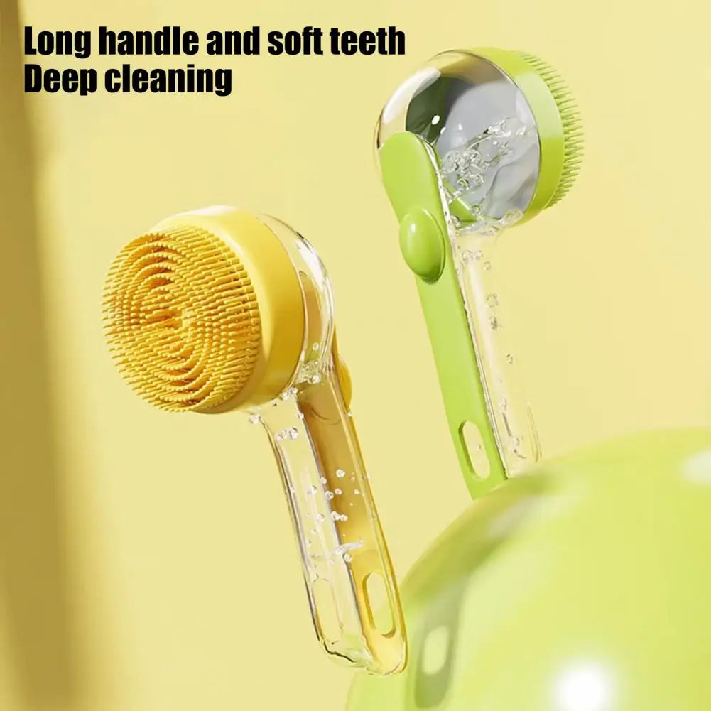 Dog Bath Bristle Machine Soap Dispensing Dog Brush Pet Grooming Massage Brush with Soap Dispenser for Dogs Cats for Massaging