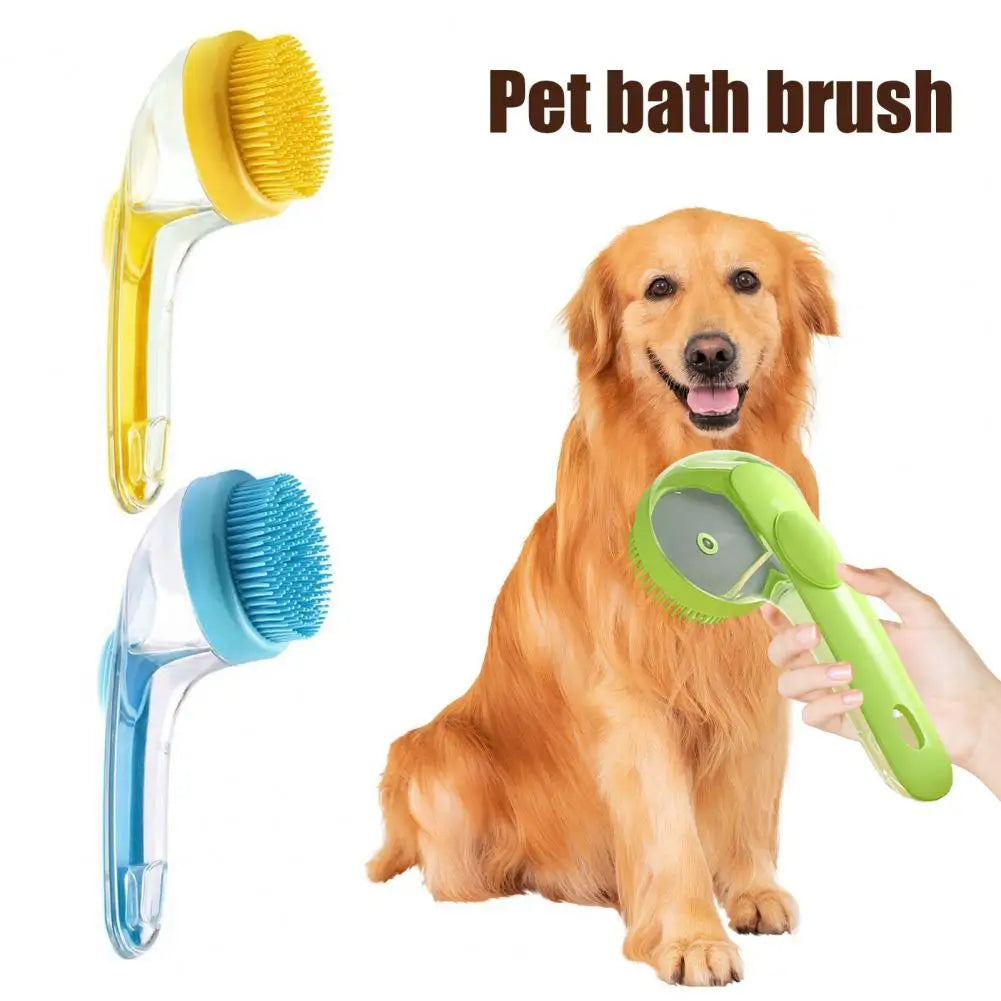 Dog Bath Bristle Machine Soap Dispensing Dog Brush Pet Grooming Massage Brush with Soap Dispenser for Dogs Cats for Massaging