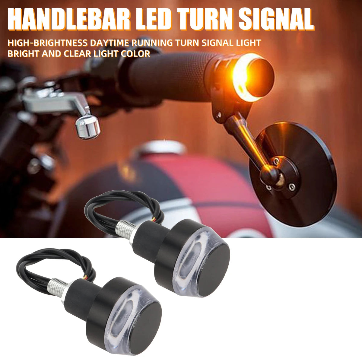 2x Clignotants LED Moto Embouts Guidon Universels KEVANLY