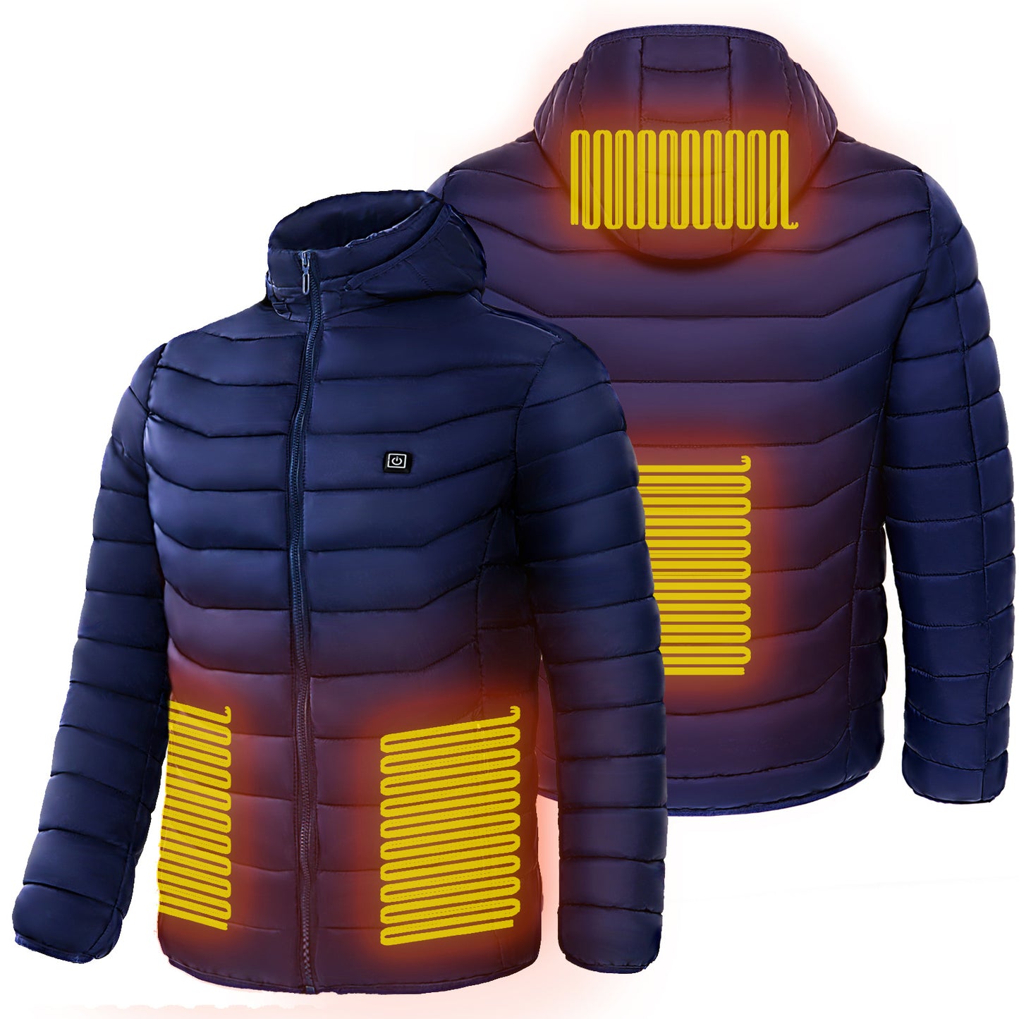 Veste Chauffante pour Homme avec Capuche Isolante et Coupe-Vent, 9 Zones de Chauffage