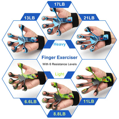 Finger Trainer Five Finger Rehabilitation Device Wrist Therapy Tool Silicone Grip Strength Enhancer Hand Grip Extender