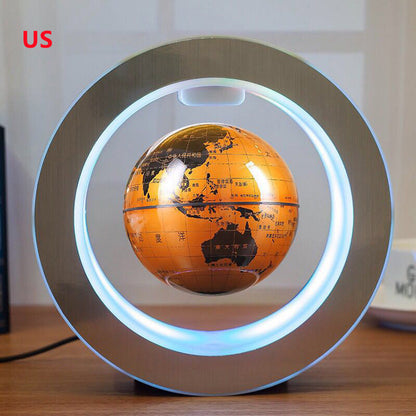 Globe Flottant à Lévitation Magnétique avec Carte du Monde LED Ronde et Lumière Anti-Gravity Magique