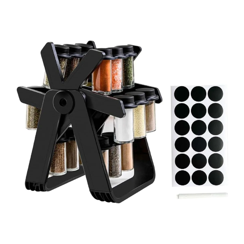 Organisateur Épices Rotatif 360° - 12 Flacons | Rangement Cuisine