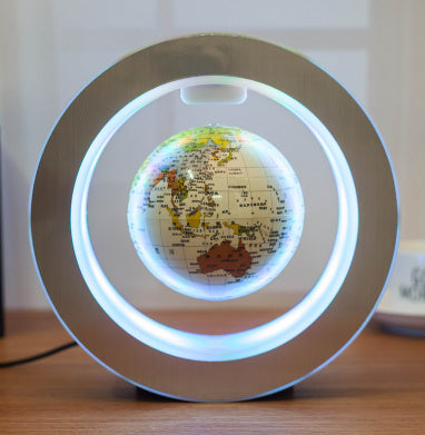 Globe Flottant à Lévitation Magnétique avec Carte du Monde LED Ronde et Lumière Anti-Gravity Magique