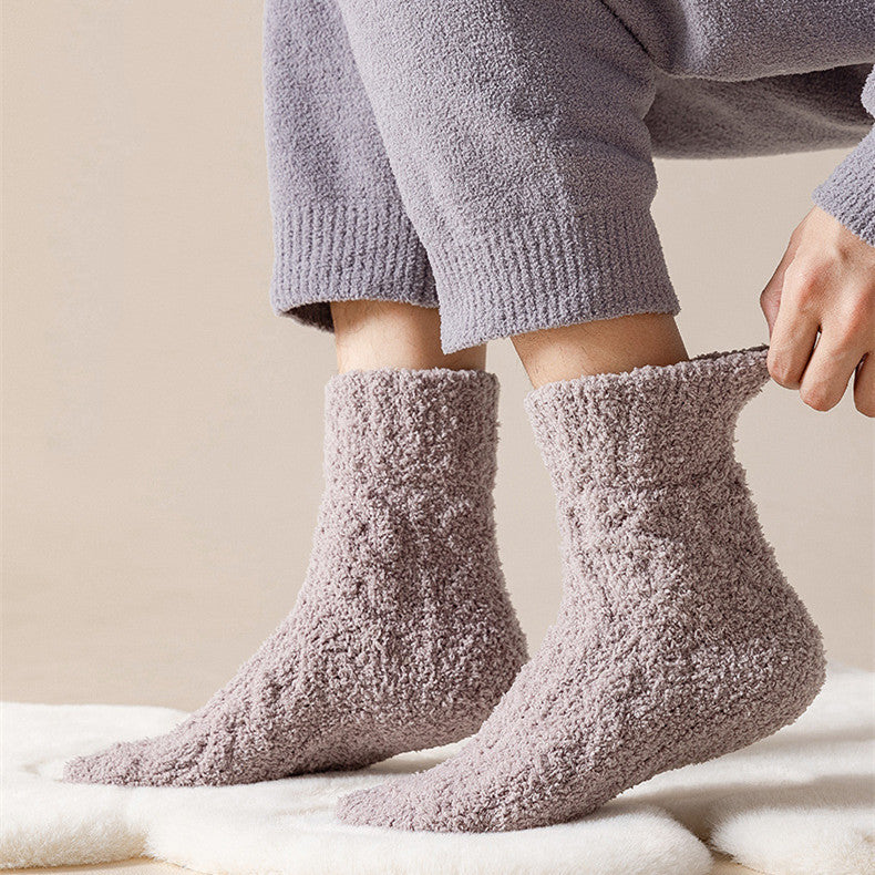 Chaussettes Hiver Chaudes en Polaire Douce - Femme & Homme, Velours Épais, Chaussettes d’Intérieur pour la Maison et le Sommeil